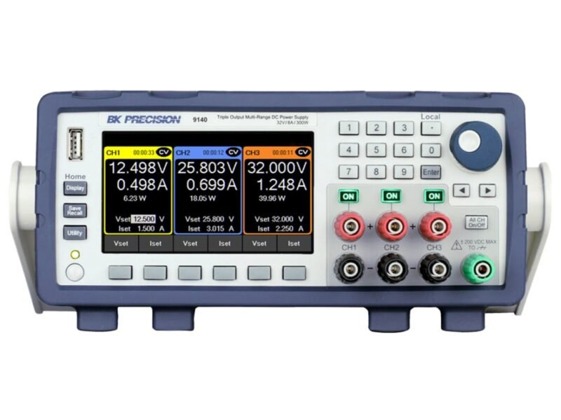 BKPrecision9140.jpg B&K Precision 9141 - Triple Output Multi-Range DC Power Supply, 300W/60V/4A