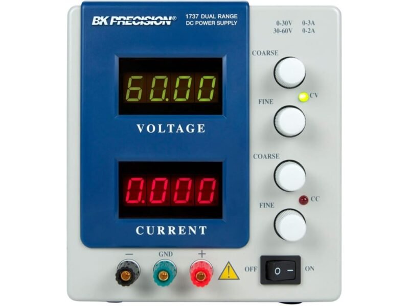 BK_1737_front2.jpg B&K Precision 1737 - Dual Range DC Power Supply (0-30V, 0-3A or 0-60V, 0-2A)