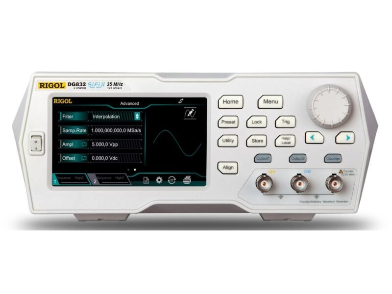 DG832_front.jpg Rigol DG832 - 35 MHz Function / Arbitrary Waveform Generator, 2 Channel