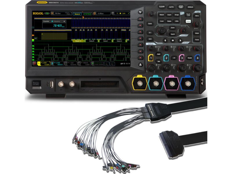 MSO5074-w-PLA2216.jpg Rigol MSO5074 LA KIT - Four Channel, 70 MHz Mixed Signal Oscilloscope with PLA2216 Logic Probe