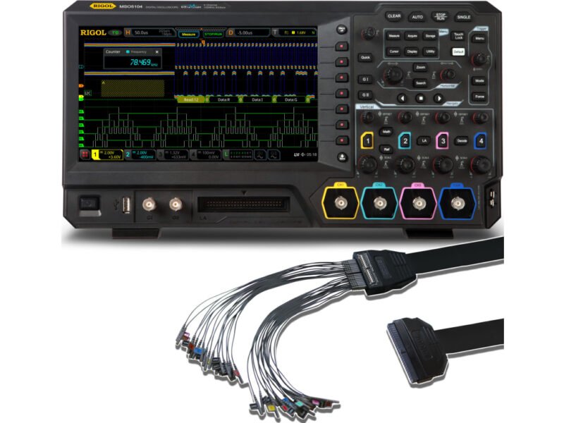 MSO5104-w-PLA2216.jpg Rigol MSO5104 LA KIT - Four Channel, 100 MHz Mixed Signal Oscilloscope with PLA2216 Logic Probe