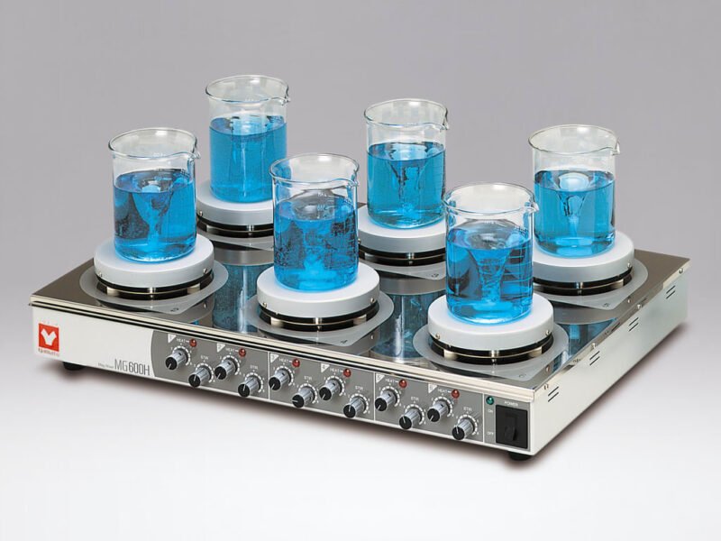 YamatoMG-600H-115V-IMG01.jpg YamatoMG-600H-220V - Magnetic Stirrer w/ 6pcs Hot Plates, 300~1500 rpm, 220V w/ External Transformer