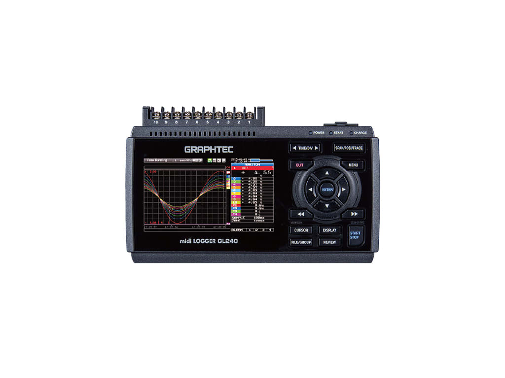 Yamato GL240 – Multi-Channel Data Logger with 4.3 inch Color Display, 10 analog Channels