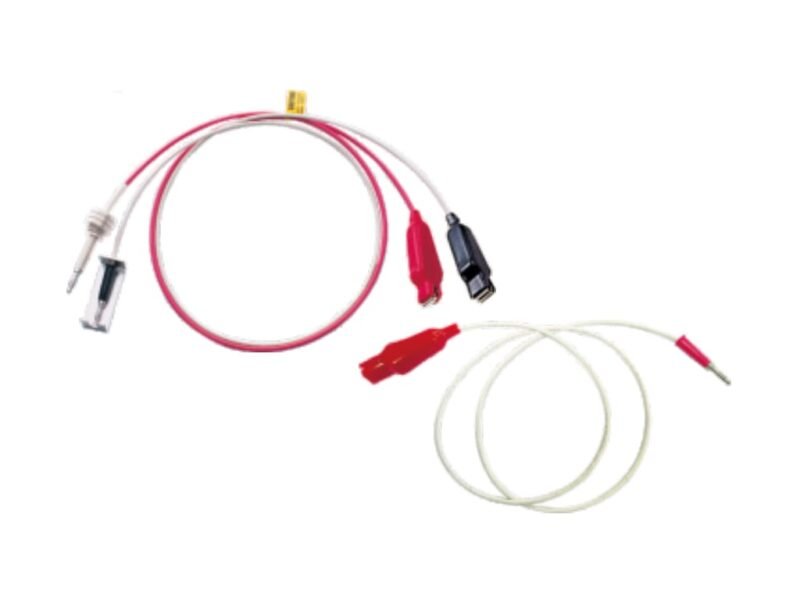 GHT-115-Image.jpg Two wires intertwined with a red cord and a white cord, showcasing a simple yet intricate arrangement of colors and materials.
