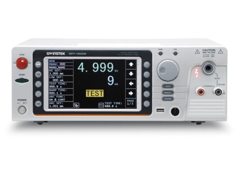 GPT-12002Front.jpg Instek GPT-12002 - AC/DC Electrical Safety Analyzer (5kV @ 40mA AC, 6kV @ 10mA DC)