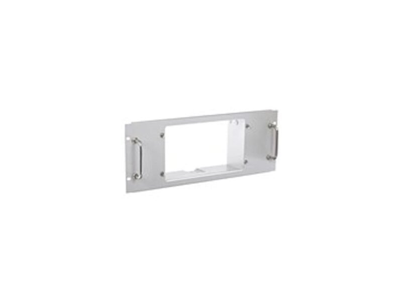 Instek-GRA-409.jpg A white wall-mounted plate featuring a sleek metal plate affixed to its surface, showcasing a modern design.