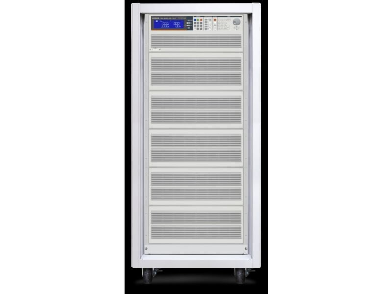 Instek_-_AEL-5023-425-112.5.jpg A large white and gray power supply unit mounted on wheels for easy mobility and transport.