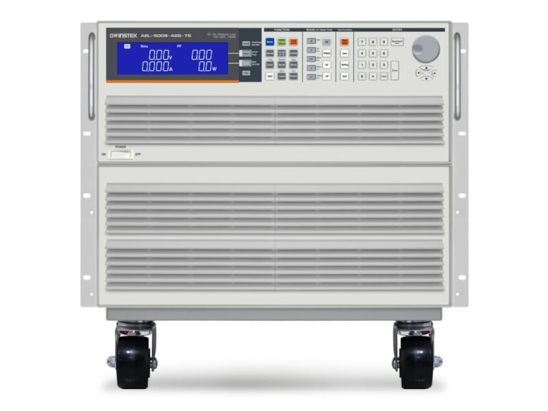 A large white and gray power supply unit mounted on wheels for easy mobility and transport.