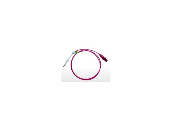 A pink cord elegantly displayed against a clean white background, highlighting its vibrant color and texture.