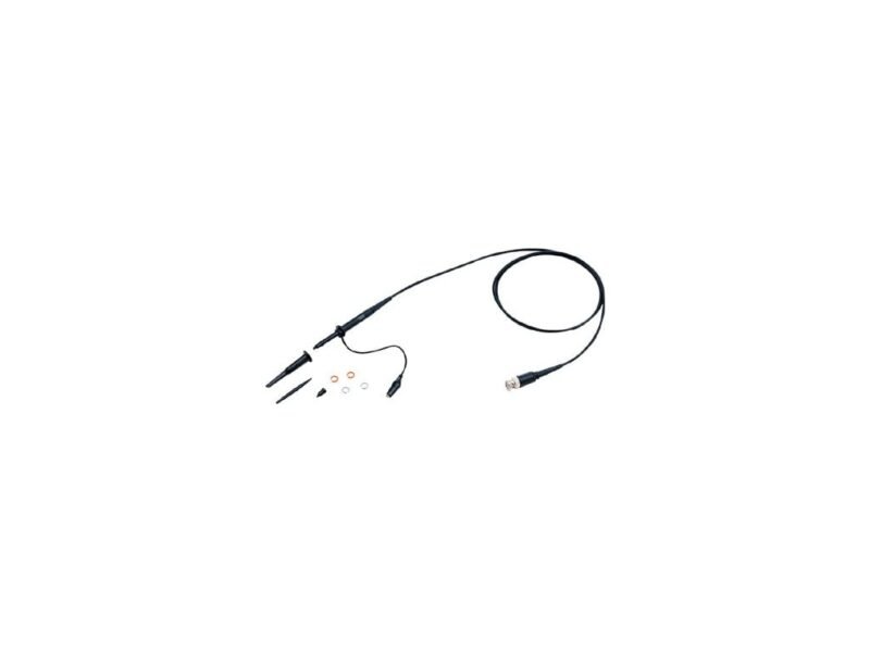 Instek_GTP-352R.jpg A black cable featuring a white cord and a small plug, designed for versatile connectivity and ease of use.