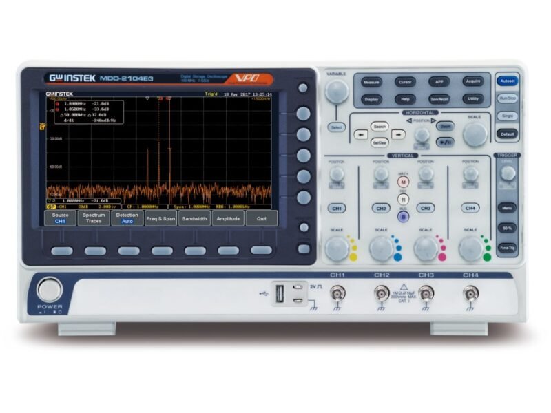 Instek_MDO-2104EG_Front.jpg Instek MDO-2104EG - 4 Channel / 100 MHz DSO with Spectrum Analyzer and 25 MHz AWG