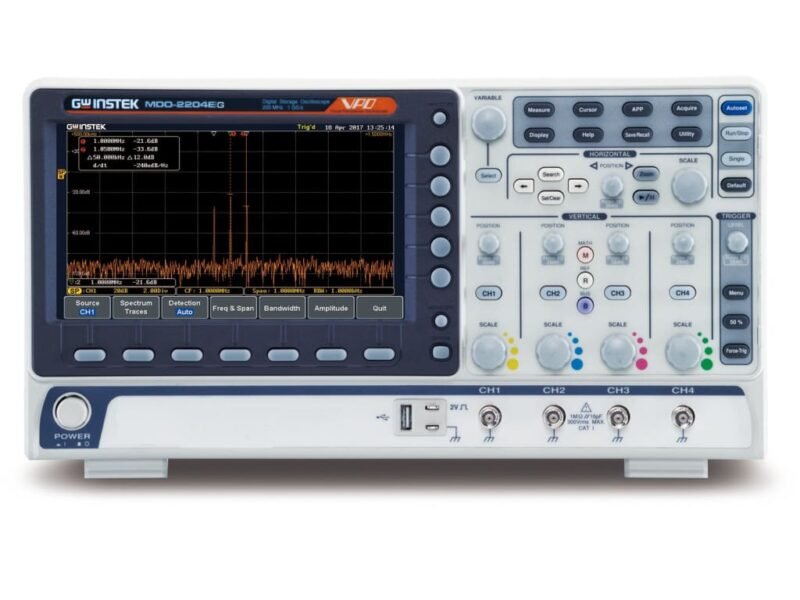 Instek_MDO-2204EG_Front.jpg Instek MDO-2204EG - 4 Channel / 200 MHz DSO with Spectrum Analyzer and 25 MHz AWG