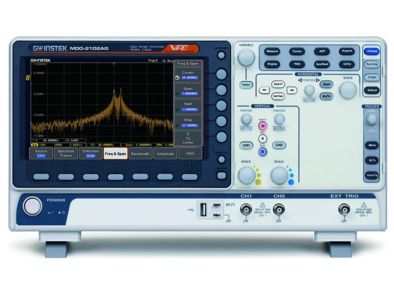 Instek_MDO_-_2102AG.jpg Instek MDO-2202A - 200 MHz/ 2 Ch Oscilloscope with Spectrum Analyzer