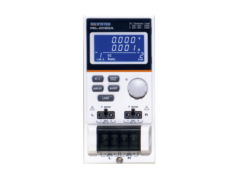 PEL-2020A.png Instek PEL-2020A - Dual Channel DC Load Module; 1-80V, 20A, 100W (x2)