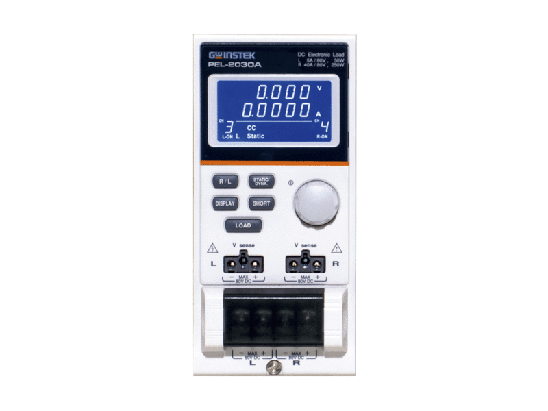 PEL-2030A.png Instek PEL-2030A - Dual Channel DC Load Module; 1-80V, 5A, 30W / 1-80V, 40A, 250W