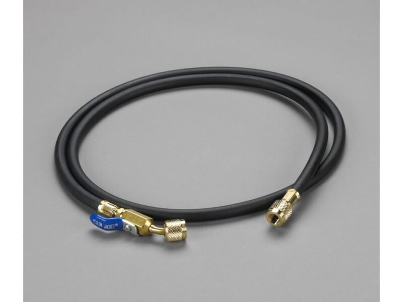 Yellow_Jacket_29595.jpg Yellow Jacket 29595 - Plus II 1/4" Hose with Compact Ball Valve End, 60" Length, Black Hose Only