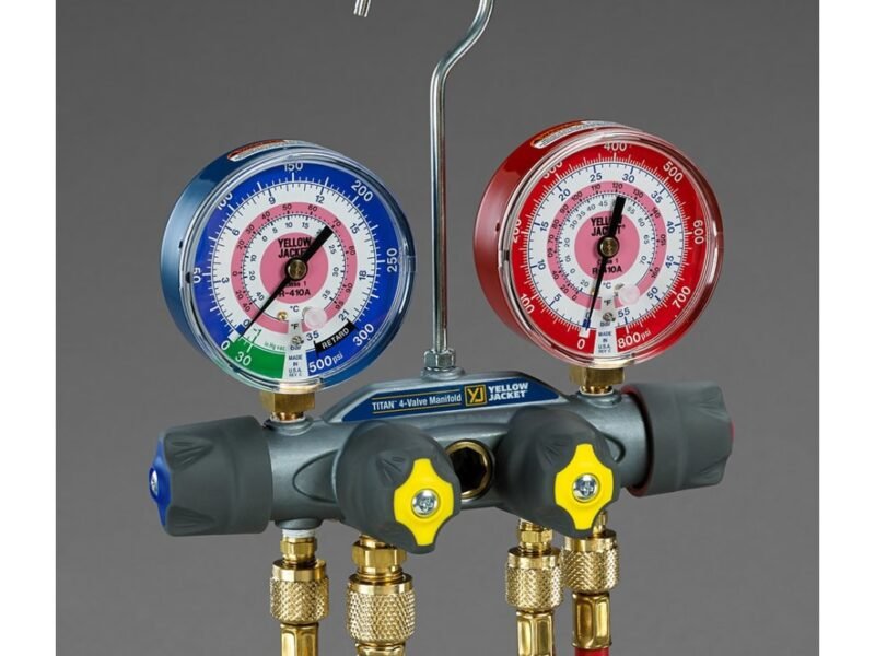 Yellow_Jacket_Titan_4_Valve_Test_and_Charging_Manifold.jpg Yellow Jacket 49963 Titan 4 Valve Test and Charging Manifold