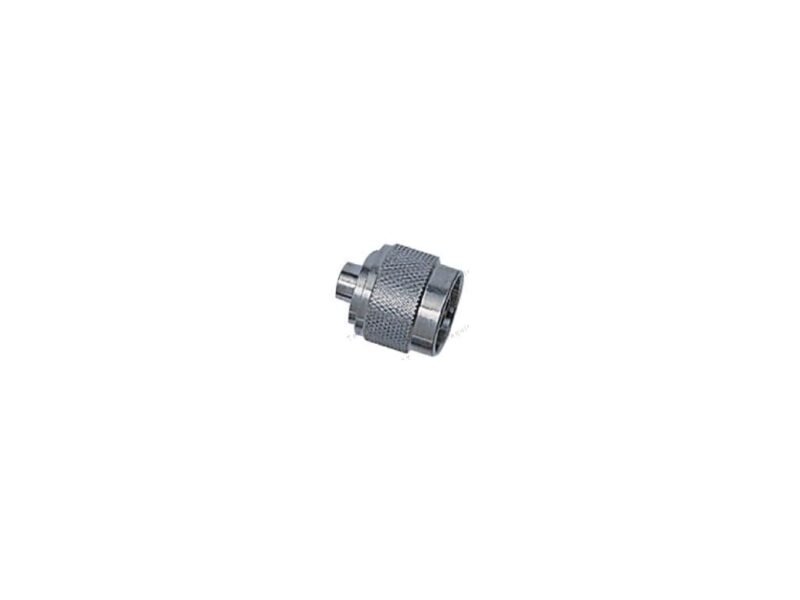 gak_001_image_1.jpg An aluminum threaded fitting displayed against a clean white background, showcasing its metallic texture and design.