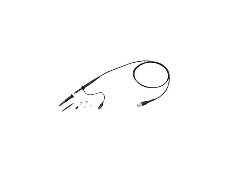instek_GTP-100-B-4.jpg A black cord with a white plug, showcasing a simple yet functional design for electrical connections.
