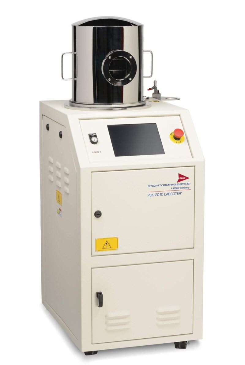 SCS-Labcoter-3-Angled-scaled-1.jpg A machine designed for grinding materials into fine powder, showcasing its industrial functionality and efficiency.